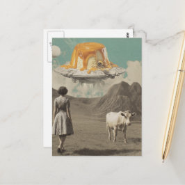 Sött surrealistiskt gods i den retro mjölkbetesmar vykort