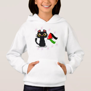 sött svart katt håller Palestinas flagga T Shirt