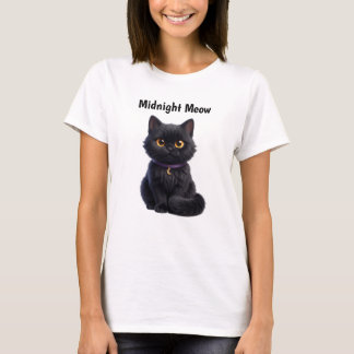 Sött svart katt Halloween kuslig design T Shirt