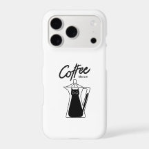 Sött Svart Katt Kaffe Meow Estetisk Telefonfodral