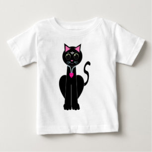 Sött svart katt t-shirt