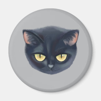 Sött svart kattansikte magnet