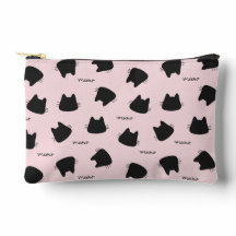 Sött svart kattmönster rosa meow kitty