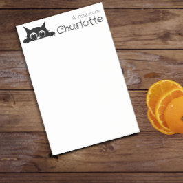 Sött svart serie katt namn post-it block