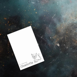 Sött svart serie kattnamn post-it block