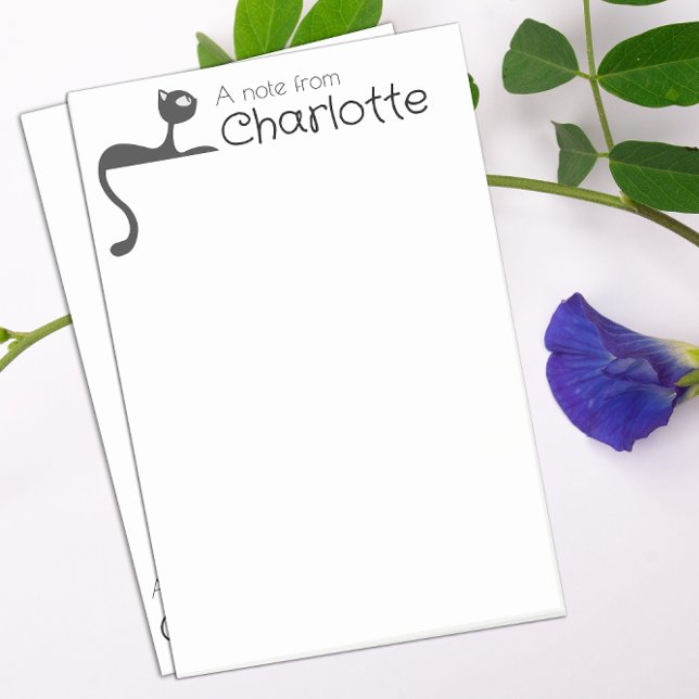 Sött svart seriekattsnamn post-it block (Skapare uppladdad)