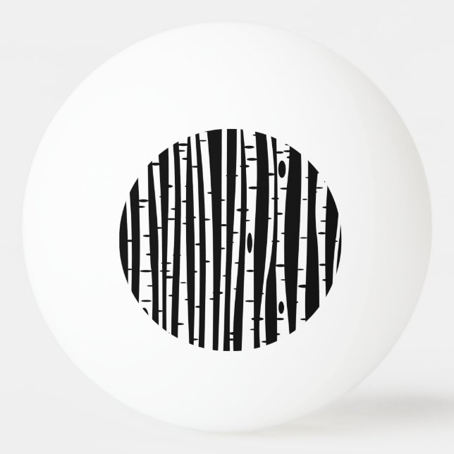 Sött svart vitt träd mönster pingisboll (Framsidan)