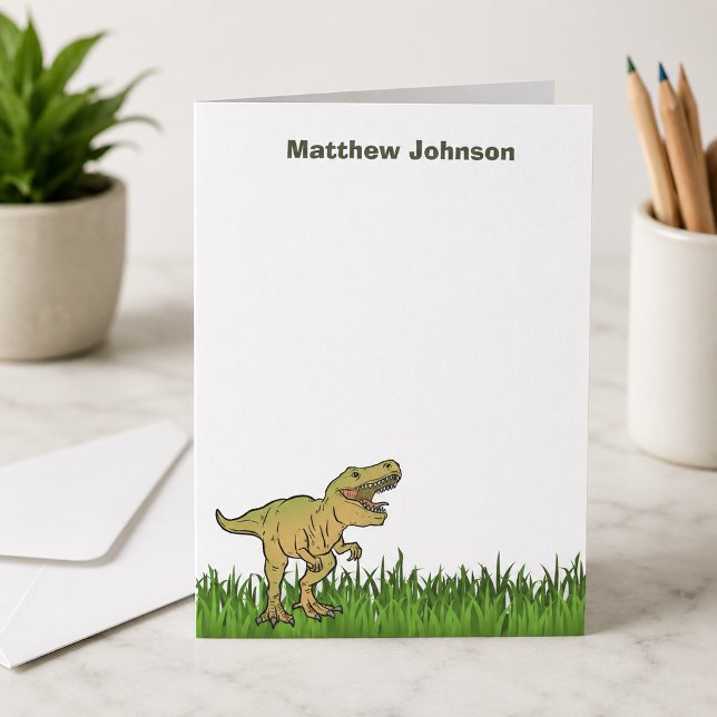 Sött T.rex dinosaurie pojknamn Tack Kort (Skapare uppladdad)