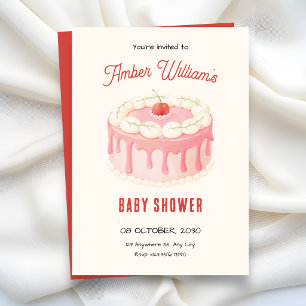 Sött tårta baby shower inbjudningar
