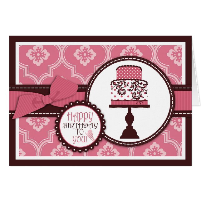 Sött tårtakort hälsningskort (Framsidan Horizontal)