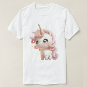Sött tecknat babyenhörningsdesign t shirt