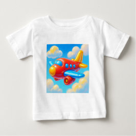 Sött tecknat flygplan t shirt