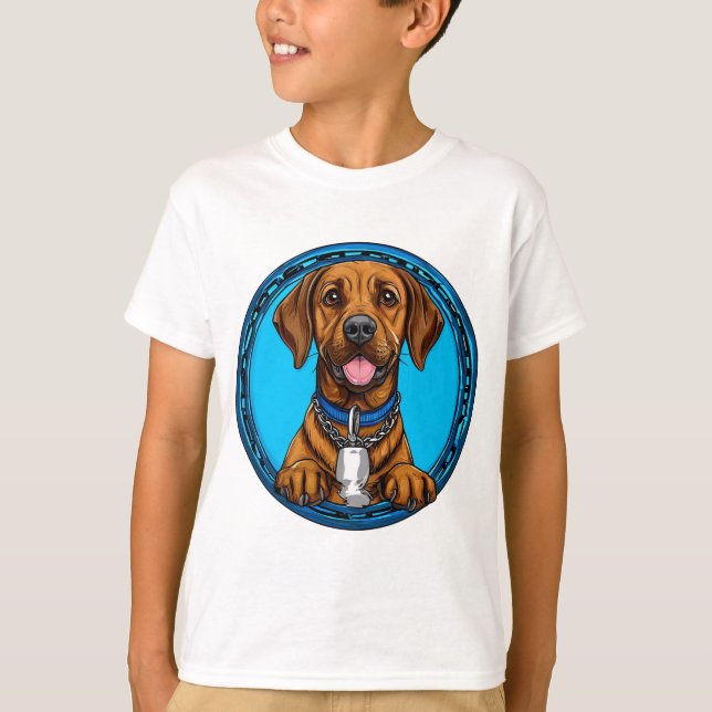 Sött Tecknat Hund T Shirt (Framsida)