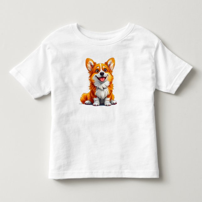 Sött Tecknat Hund T Shirt (Framsida)