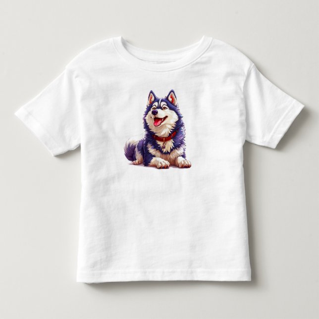 Sött Tecknat Hund T Shirt (Framsida)