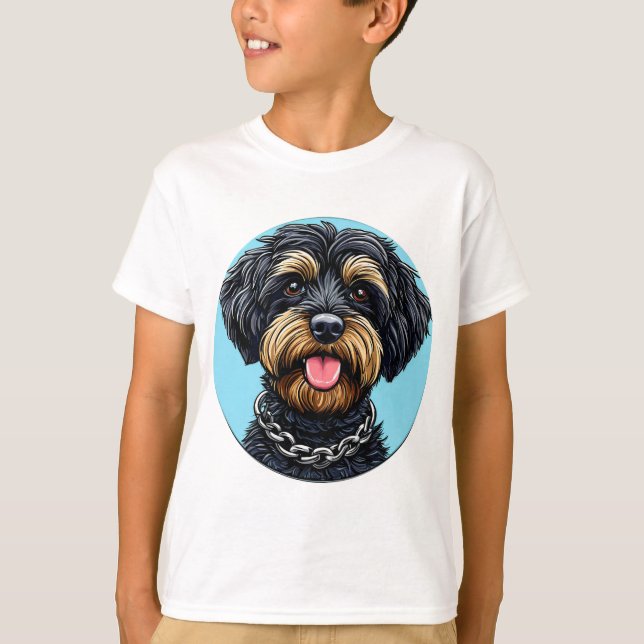 Sött Tecknat Hund T Shirt (Framsida)