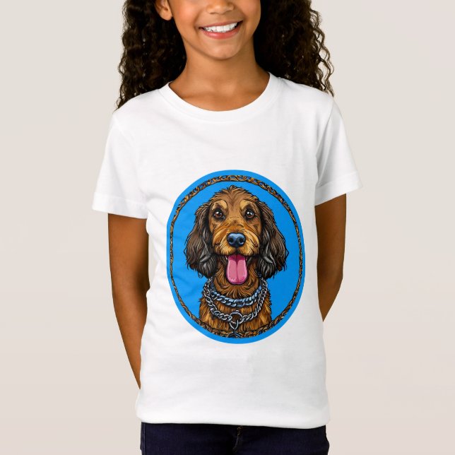 Sött Tecknat Hund T Shirt (Framsida)