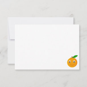 Sött tecknat orange tomt kort