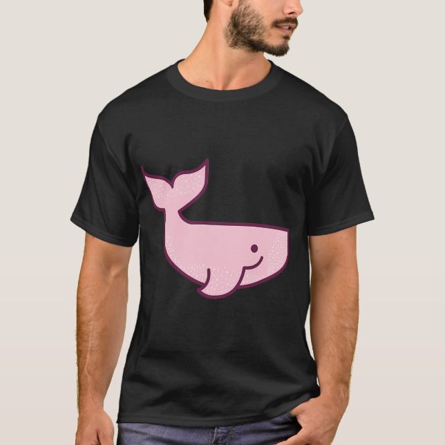 sött tecknat rosa val t shirt (Framsida)