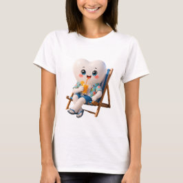Sött tecknat tand avstressande/ rolig tandläkarpre t shirt