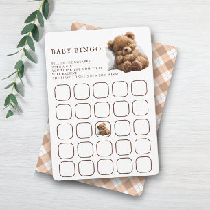 Sött Teddybjörn Baby Bingospel Inbjudningar