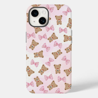 Sött teddybjörn & Bow iPhone 14-fodral 🧸