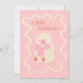 sött teddybjörn hjärta glad valentine dagskort julkort