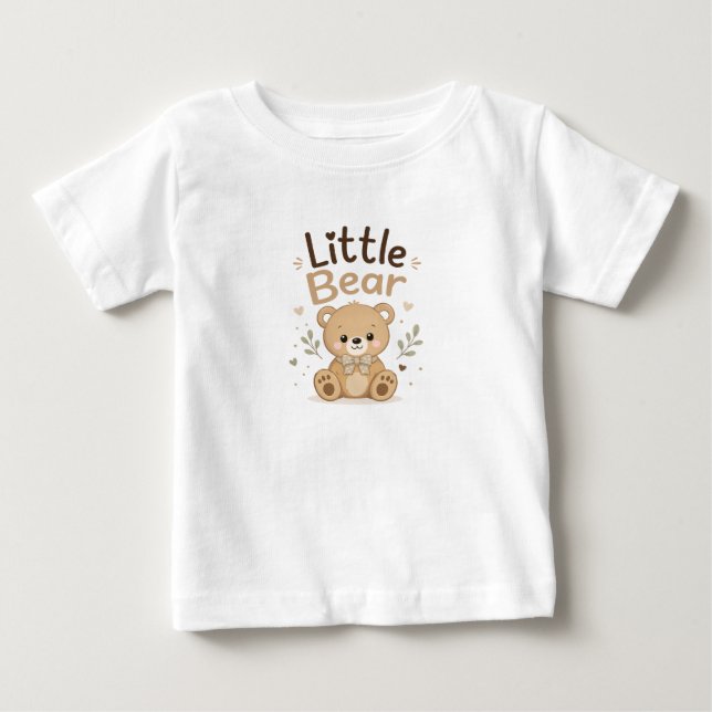 Sött Teddybjörn Nyfödd Present Kläder T Shirt (Framsida)