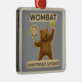 Sött Tennis Wombat Design-Rolig Australisk Djur Julgransprydnad Metall