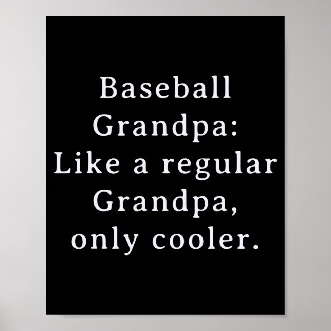 Sött Text Rolig Farfar Baseboll Poster (Framsidan)