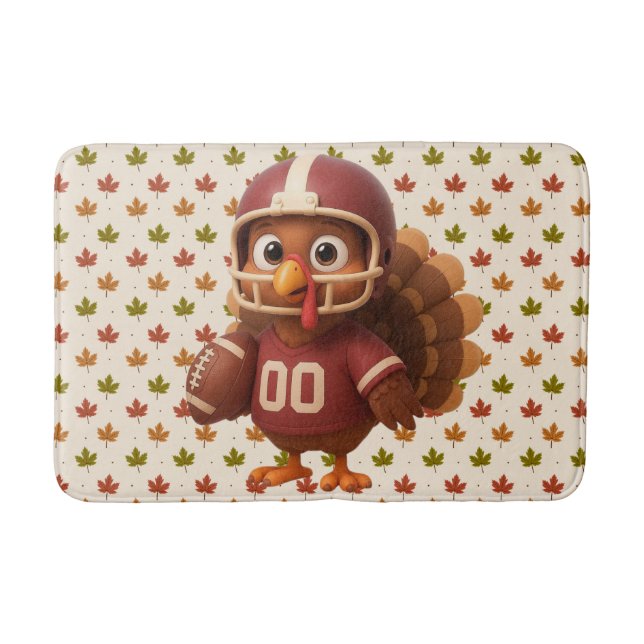 Sött Thanksgiving-dags fotbollskalkon Badrumsmatta (Framsidan)