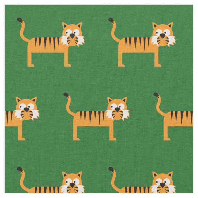 Sött tigerbarn babysalong grön katt tyg (Närbild)