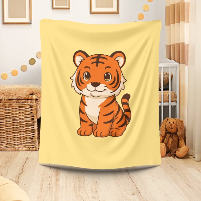 Sött tigerungar på gult fleecefilt (Skapare uppladdad)