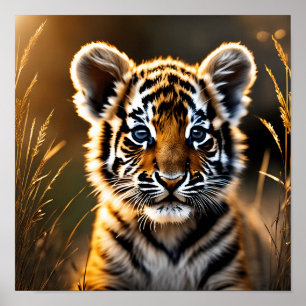 Sött tigerungdjur poster