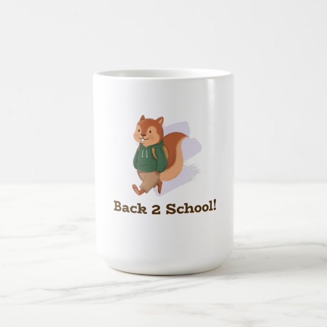 sött tillbaka till skolan ekorre design kaffemugg (Center)