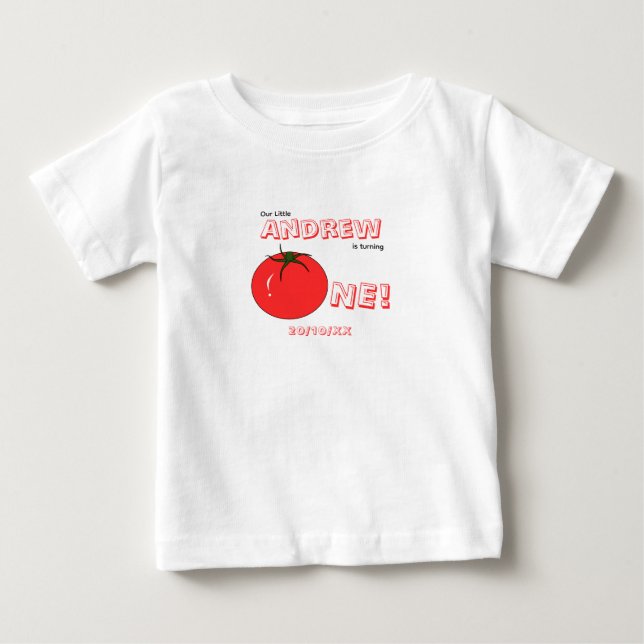 Sött Tomat Könsneutral 1-årsfest T Shirt (Framsida)