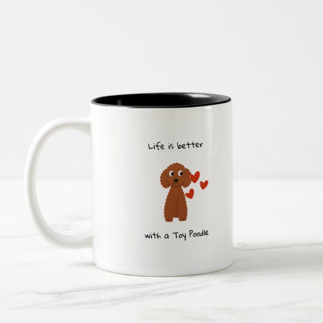 sött Toy Poodle kaffekopp (Vänster)