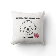 sött Toy Poodle kastkudde