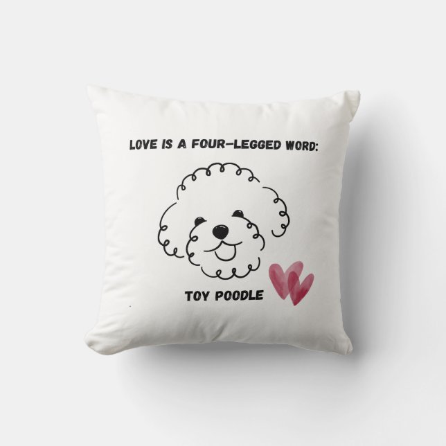 sött Toy Poodle kastkudde Kudde (Framsida)