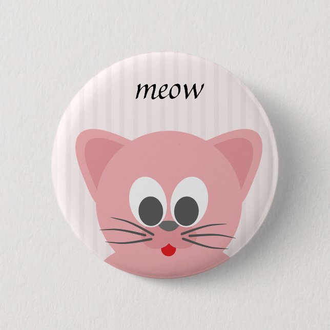 Sött Trendig Rosa Katt Knapp (Framsida)