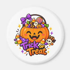 Sött Trick or Treat Pumpa Godis Halloween Magnet