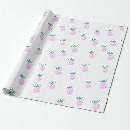 Sött tropiskt rosa ananasmönster presentpapper