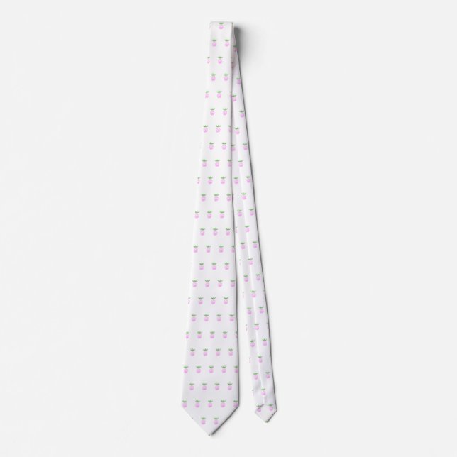Sött tropiskt rosa ananasmönster  slips (Framsida)