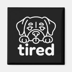Sött trött hunddesign magnet