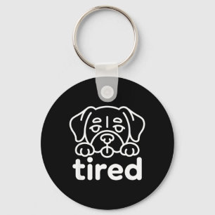 Sött trött hunddesign nyckelring