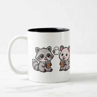 Sött tvättbjörn- och pungråttemuffin, Kawaii Två-Tonad Mugg