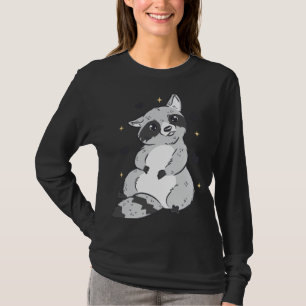 Sött Tvättbjörnshjärta Coolt Retro Roligt Konstigt T Shirt