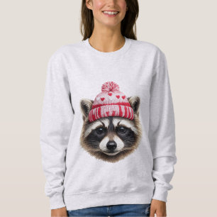 Sött tvättbjörnvalentin-design — mysig stickad mös t shirt