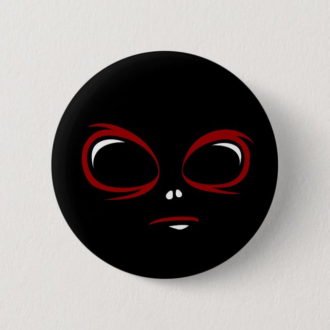 Sött ufo-ansikte monster  knapp (Framsida)