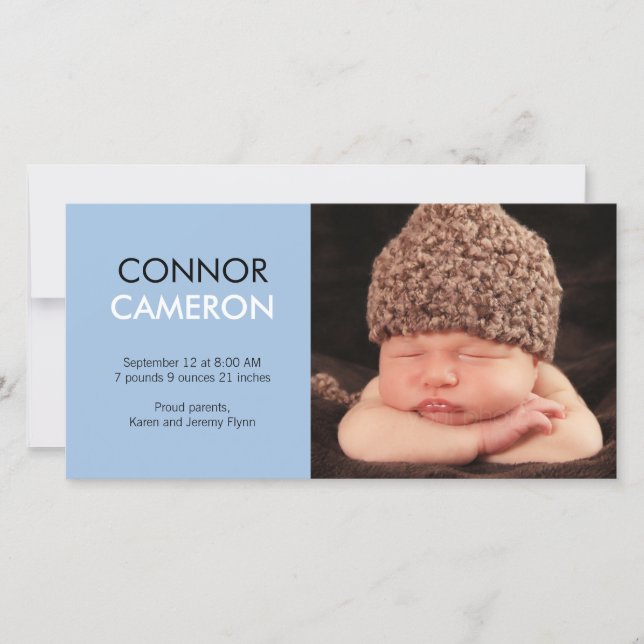 Sött underförstått Baby födelsetalan - blått Meddelande (Framsida)